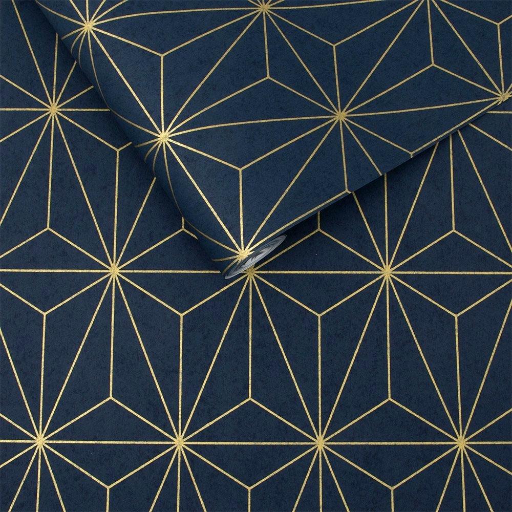 Motivo geometrico blu e oro, 1000x1000 HD, Desktop