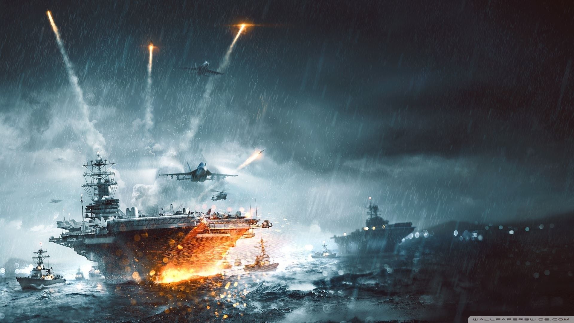 Navi da guerra in mare, 1920x1200 Full HD+ WUXGA, Desktop