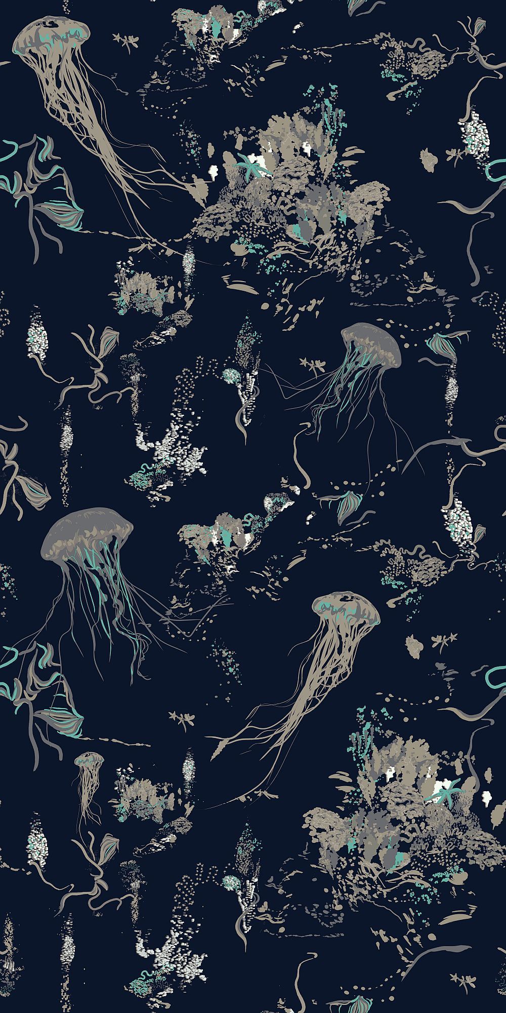 Meduse blu navy pattern, 1000x2000 Full HD Verticale, iPhone