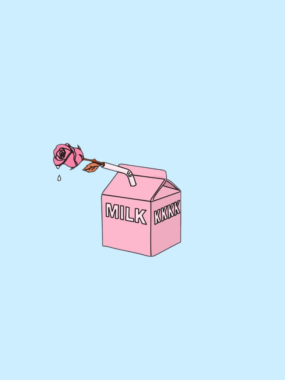 Cartone latte rosa con rosa, 960x1280 Verticale, POCO
