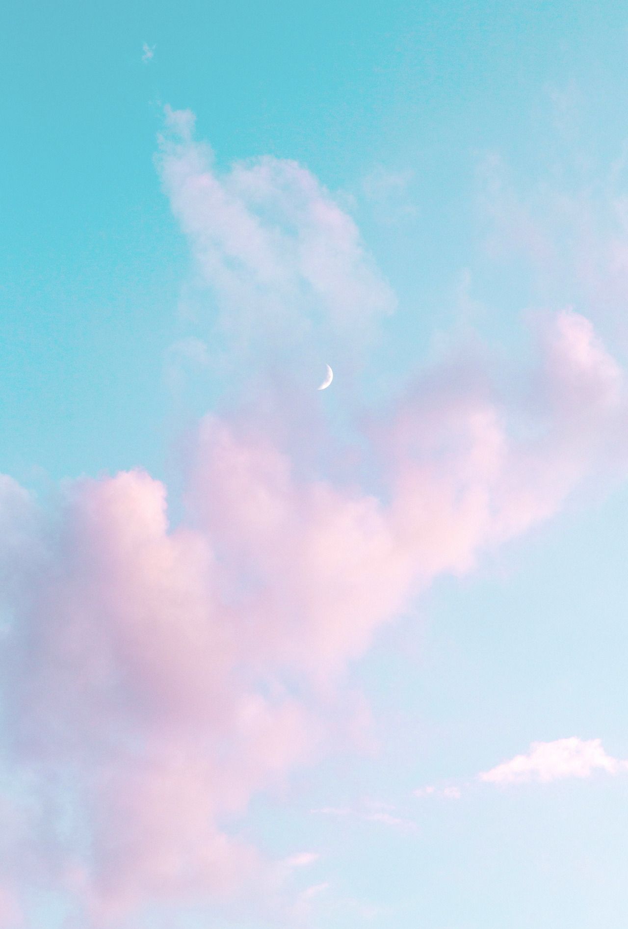 Cielo pastello con luna, 1280x1893 Full HD Verticale, Smartphone
