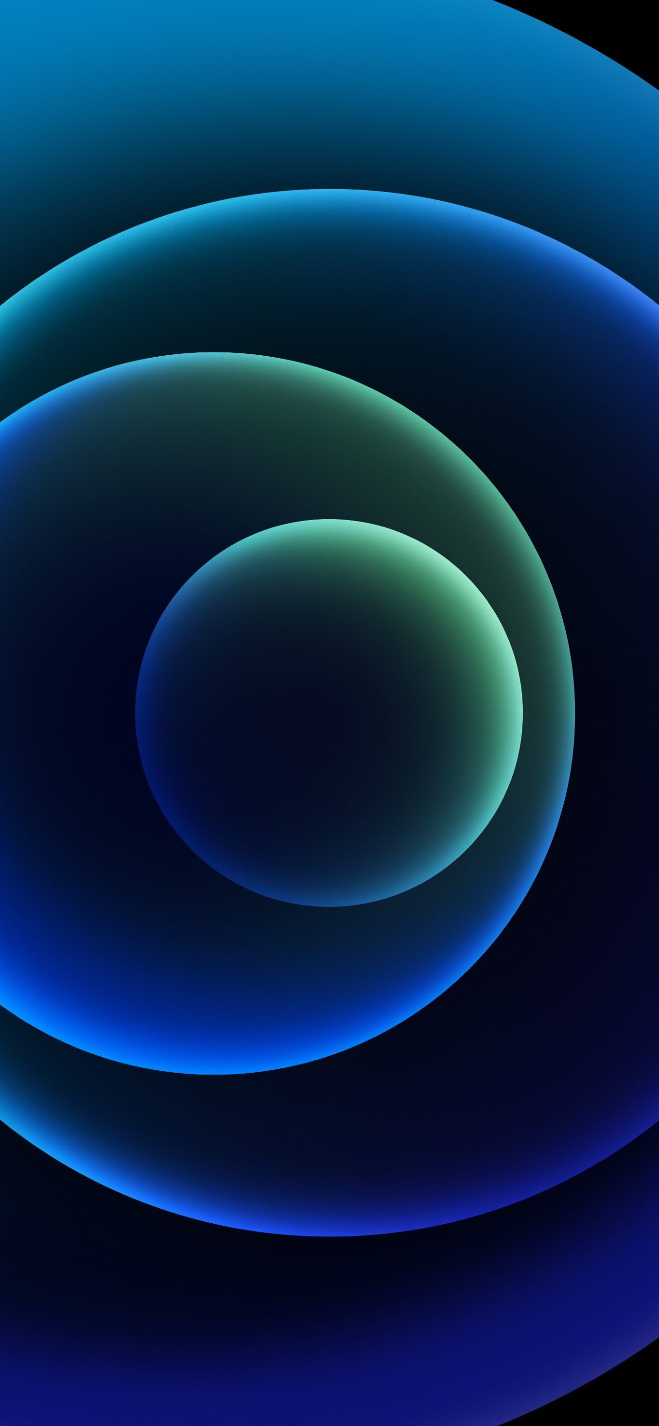 Cerchi concentrici blu astratti, 1356x2934 Verticale, Mobile