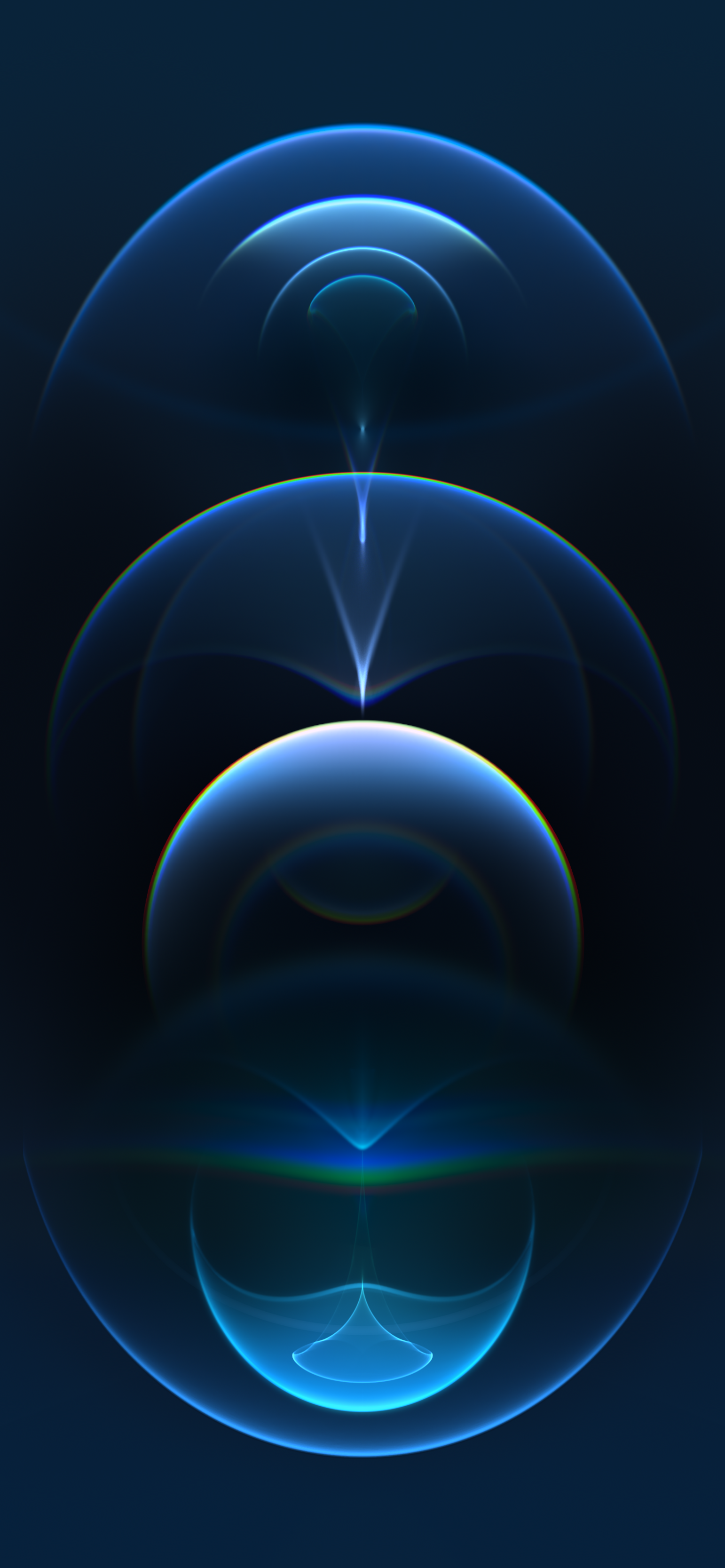 Sfere astratte blu iOS, 1542x3334 Verticale, Telefono