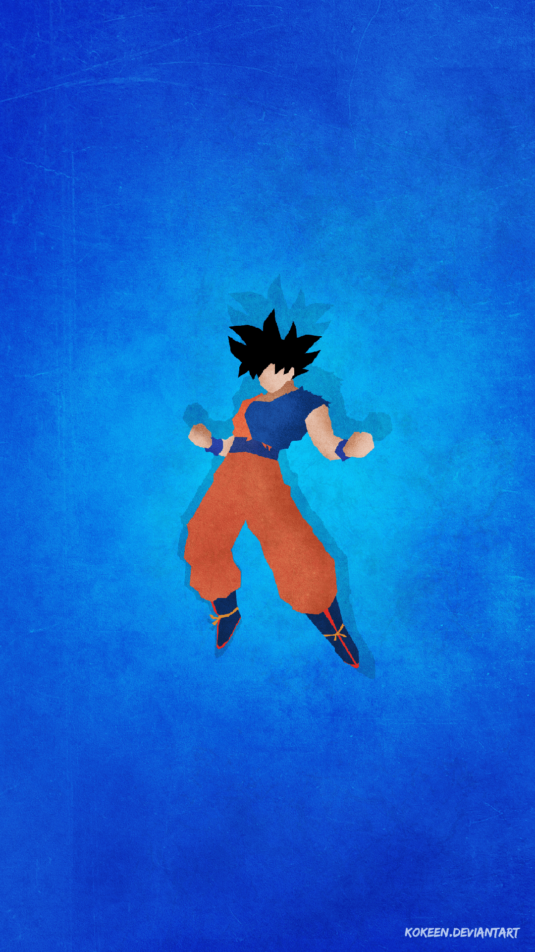 Goku minimalista sfondo blu, Dragon Ball, 1080x1920 Verticale, Telefono