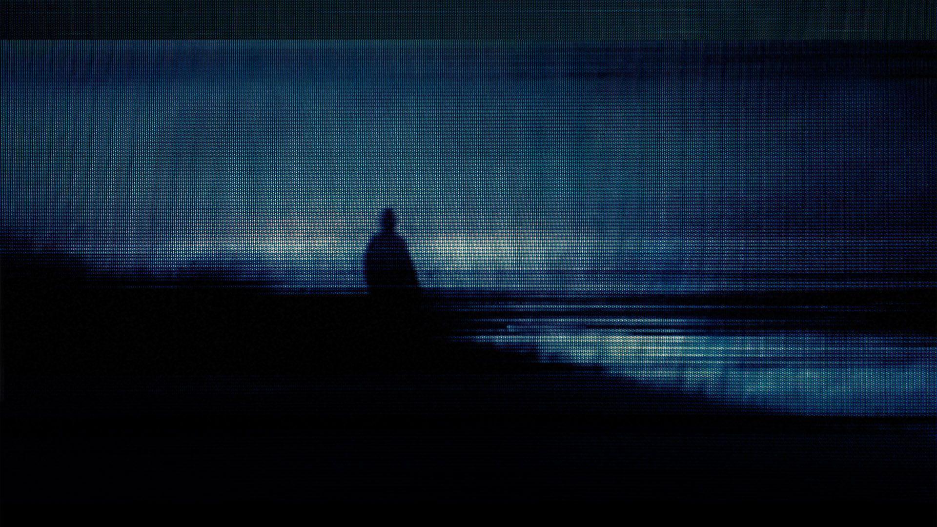 Silhouette persona su spiaggia notturna, 1920x1080 Full HD 1080p, PC Desktop