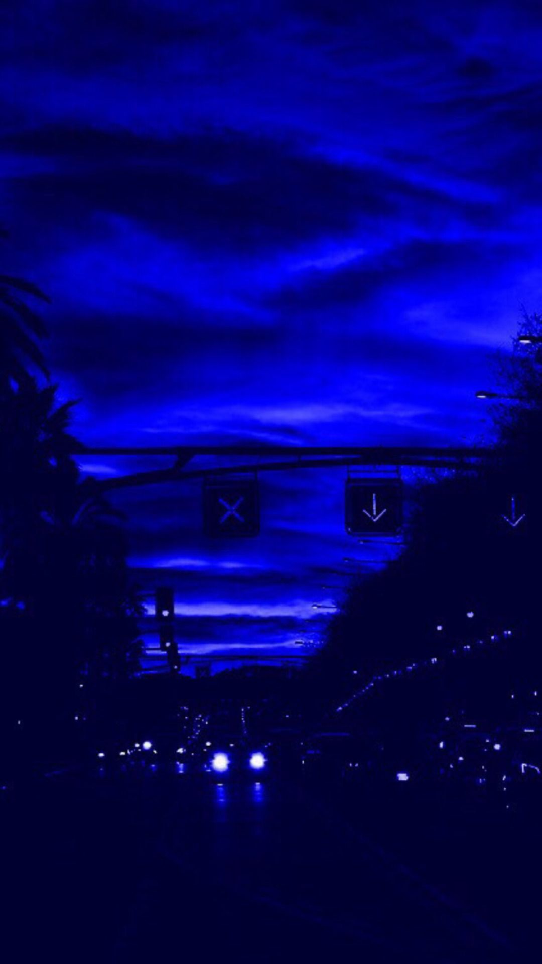 Cielo blu scuro notturno città, 1080x1920 Verticale, Telefono