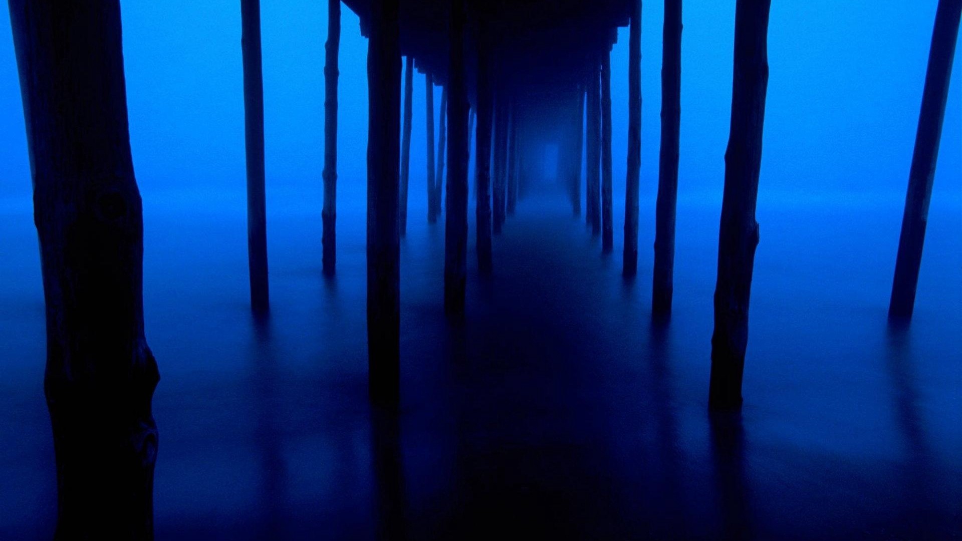 Molo blu scuro sott'acqua, 1920x1080 1080p, Laptop