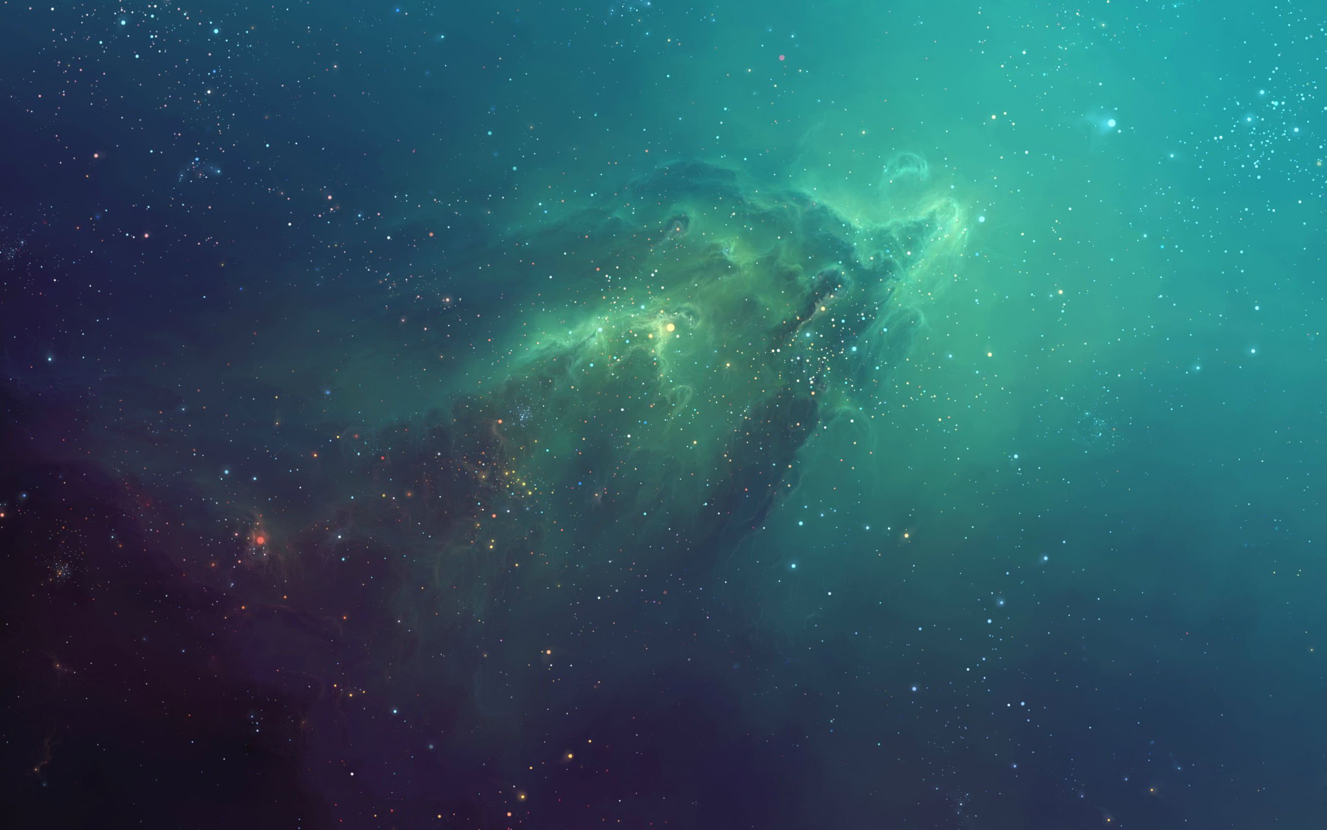 Galassia verde e blu, 2710x1694 WQXGA, Desktop