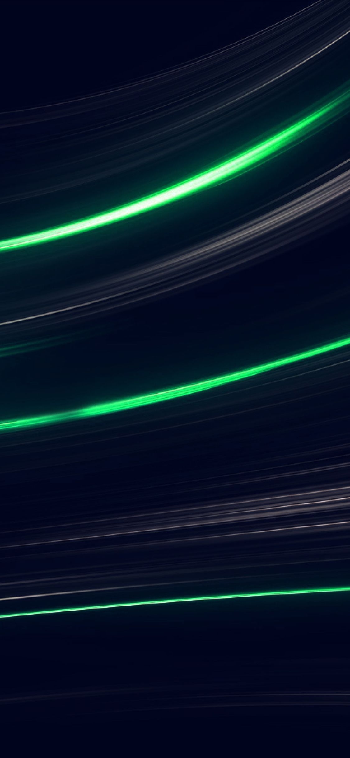 Linee curve astratte verdi, 1125x2436 Verticale, Telefono