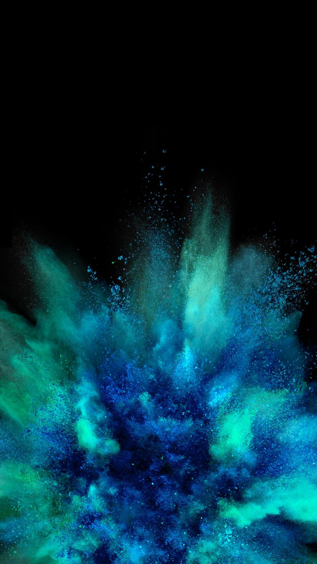 Esplosione polvere blu verde, 1080x1920 Full HD Verticale, iPhone