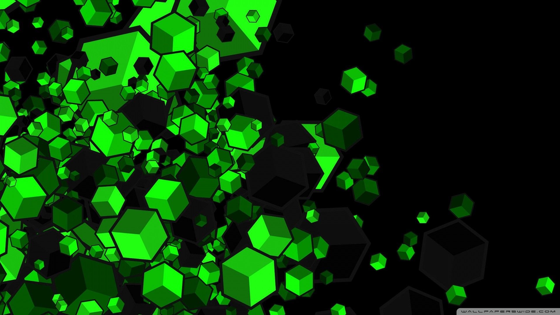 Cubi geometrici verdi astratti, 1920x1080 Full HD, PC Desktop