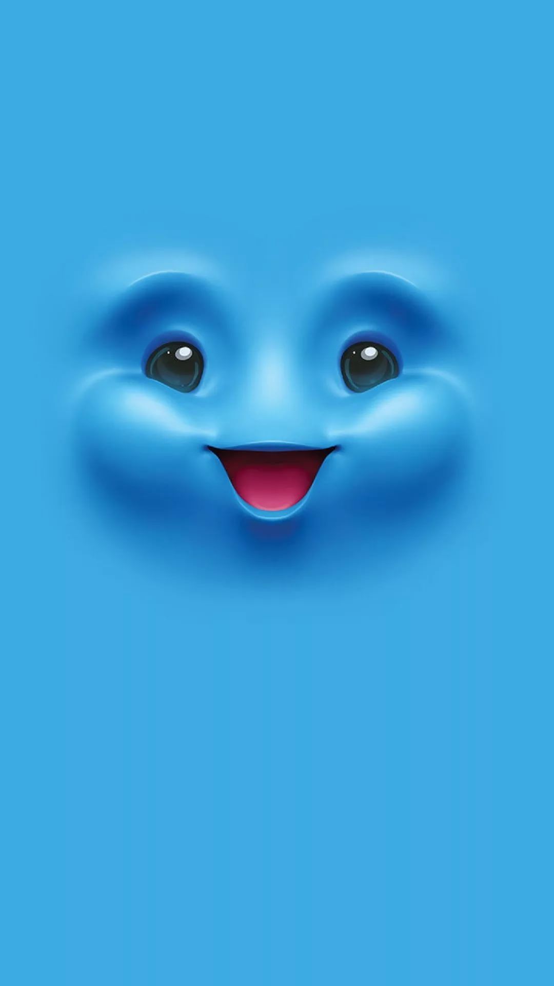 faccina sorridente blu 3D, 1080x1920 Full HD Verticale, iPhone