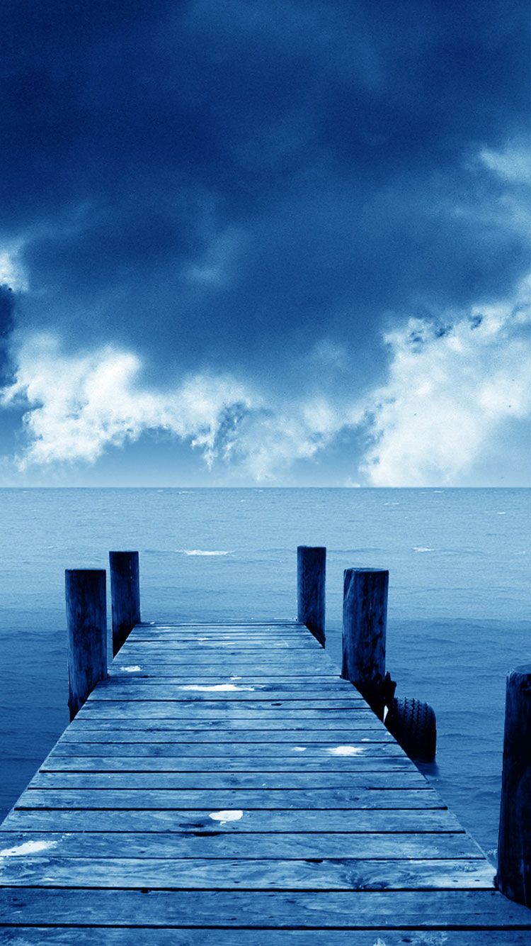 Molo di legno sul mare blu, 750x1334 Verticale, Mobile