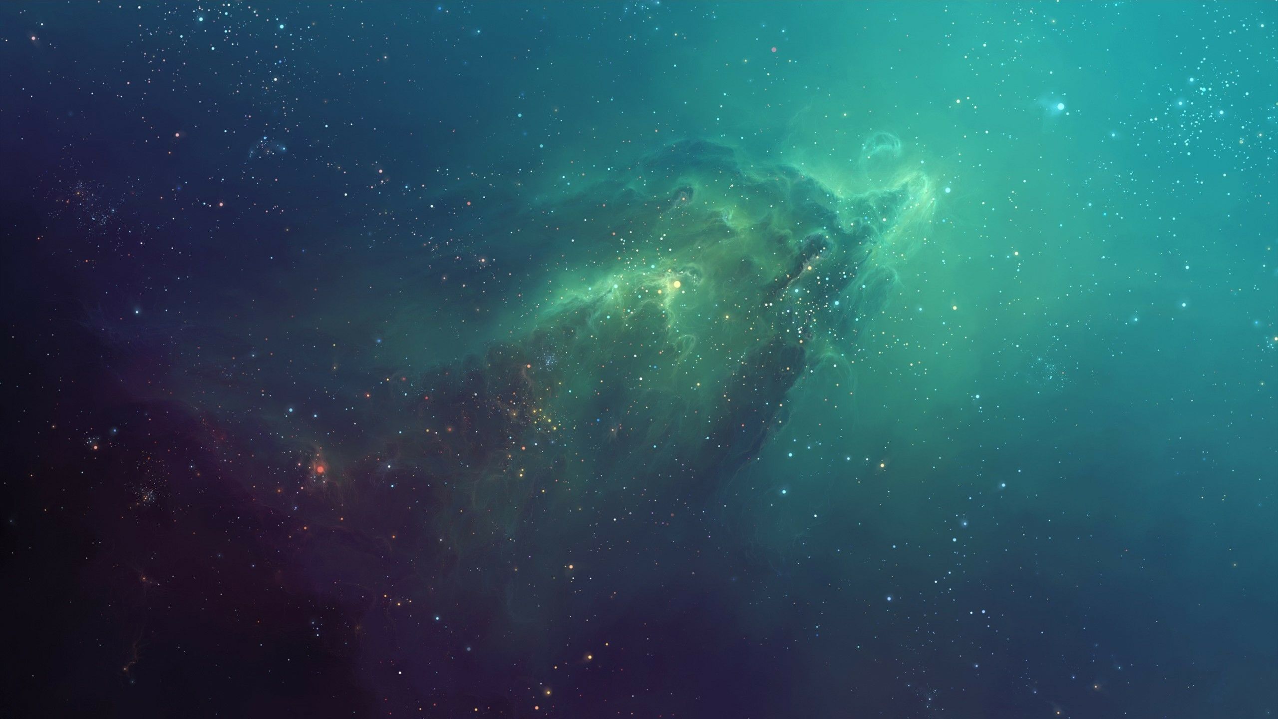 Nebulosa spaziale blu-verde, 2560x1440 QHD, Monitor Gaming