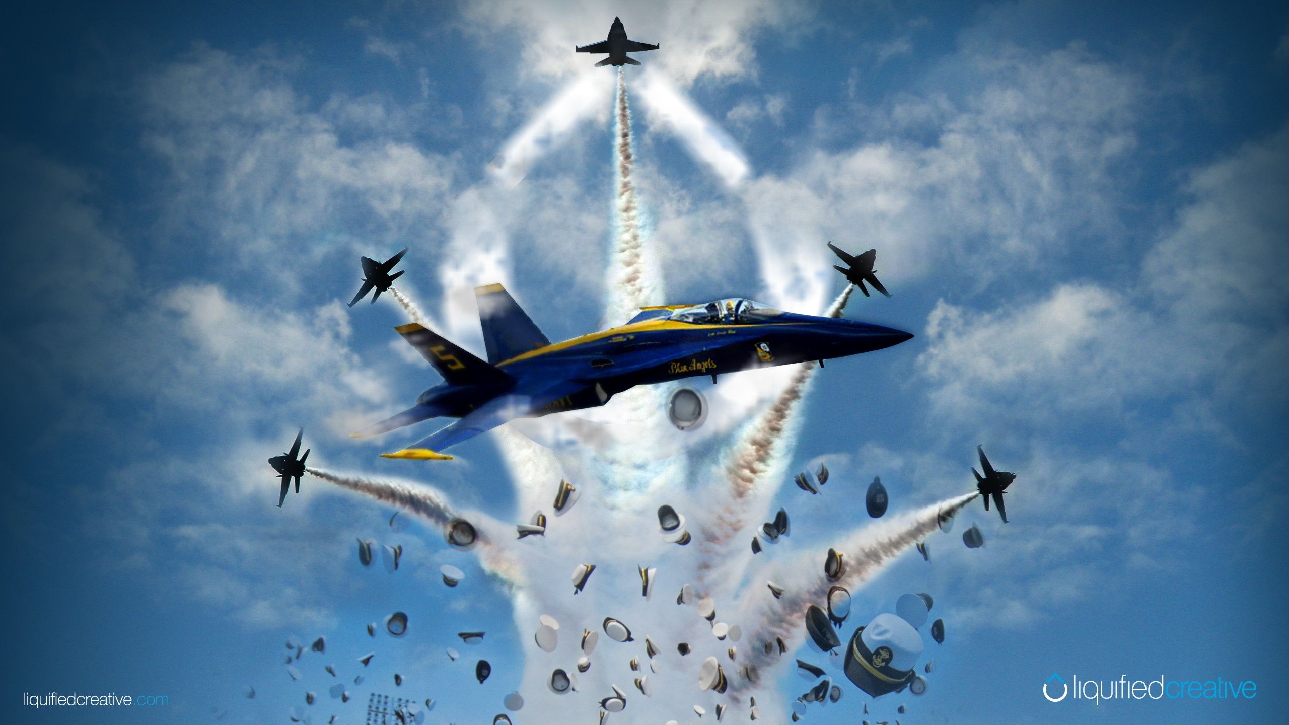 Jet Blue Angels acrobazie, 2560x1440 1440p, Desktop