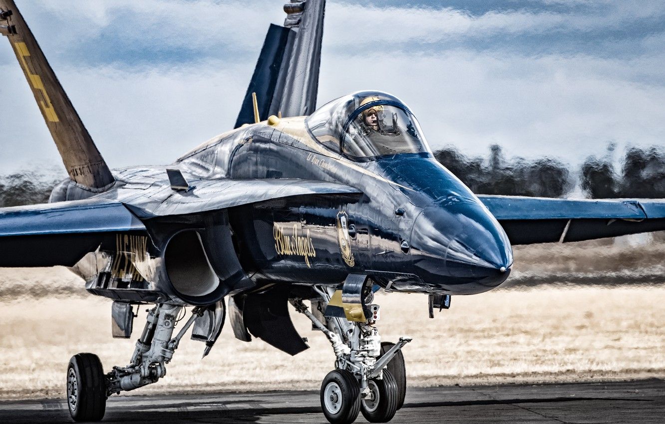 Jet Blue Angels su pista, 1332x850 720p, PC