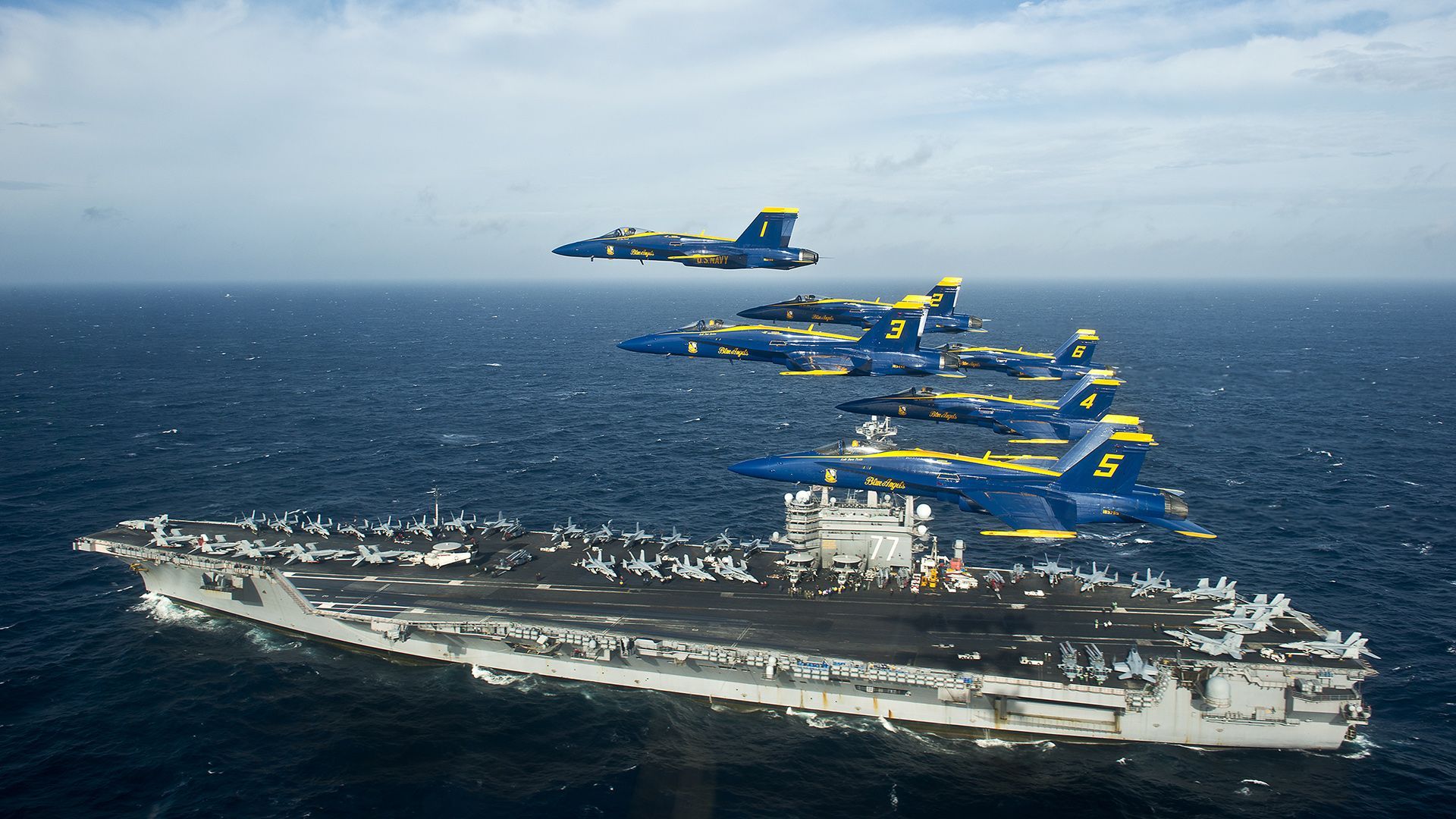 Blue Angels sopra portaerei, 1920x1080 1080p, PC Desktop