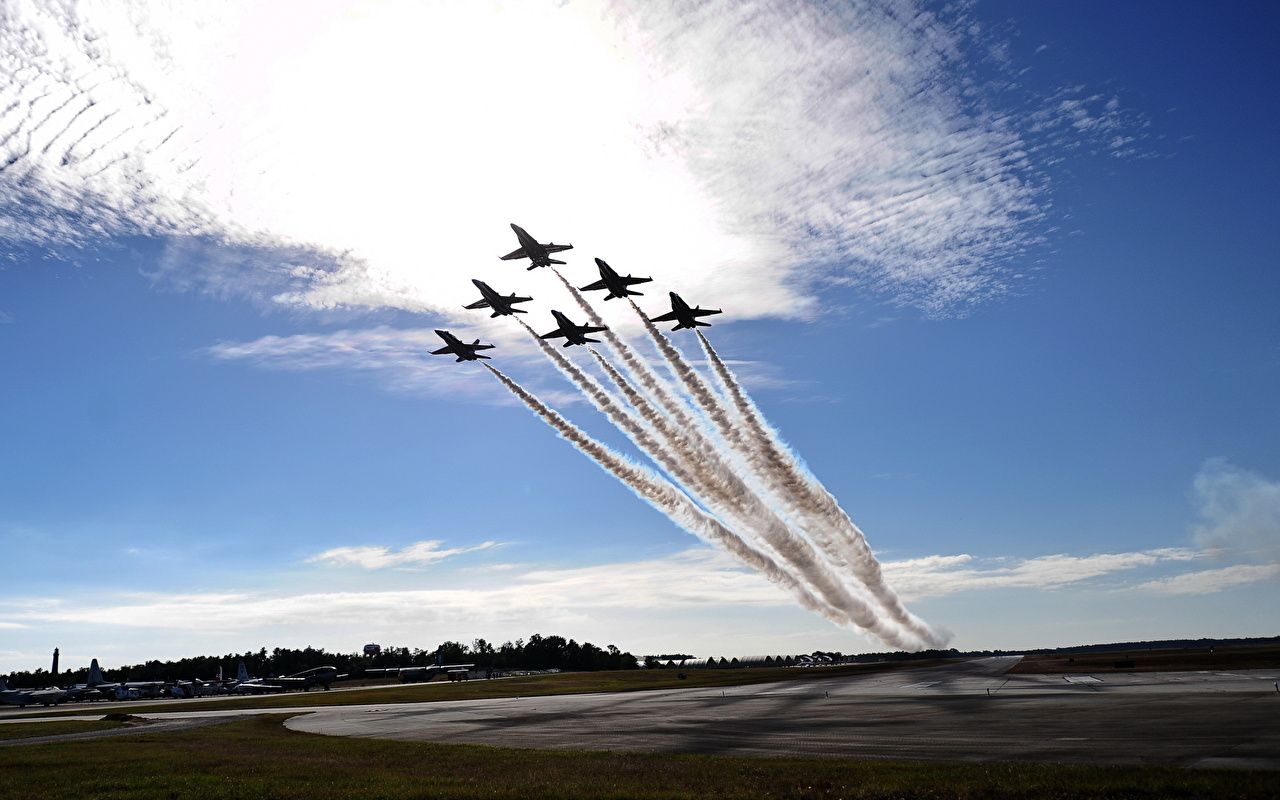 Aerei acrobatici Blue Angels in volo, 1280x800 HD, Desktop