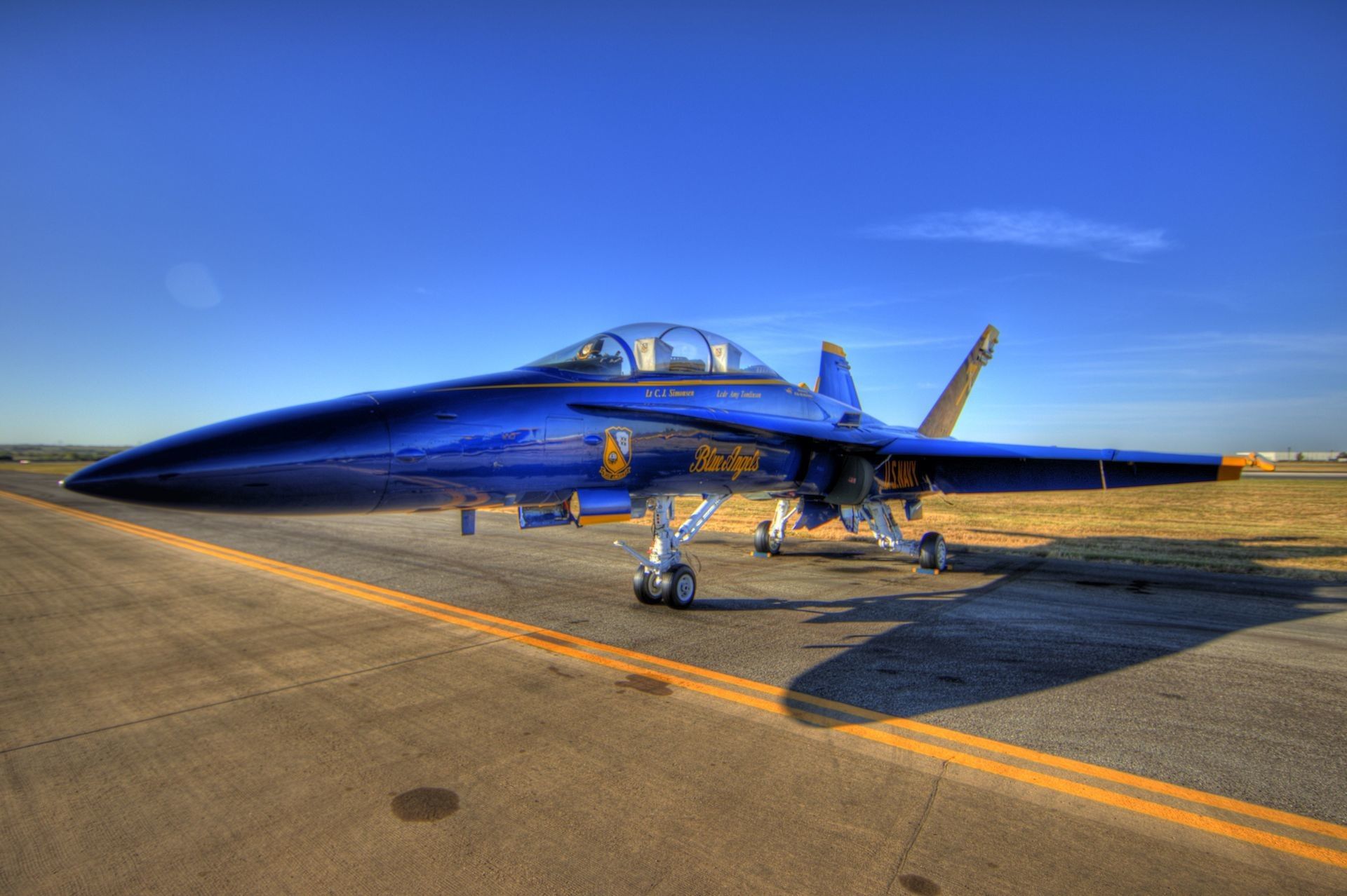 Jet blu Blue Angels su pista, 1920x1278 Full HD+, Laptop