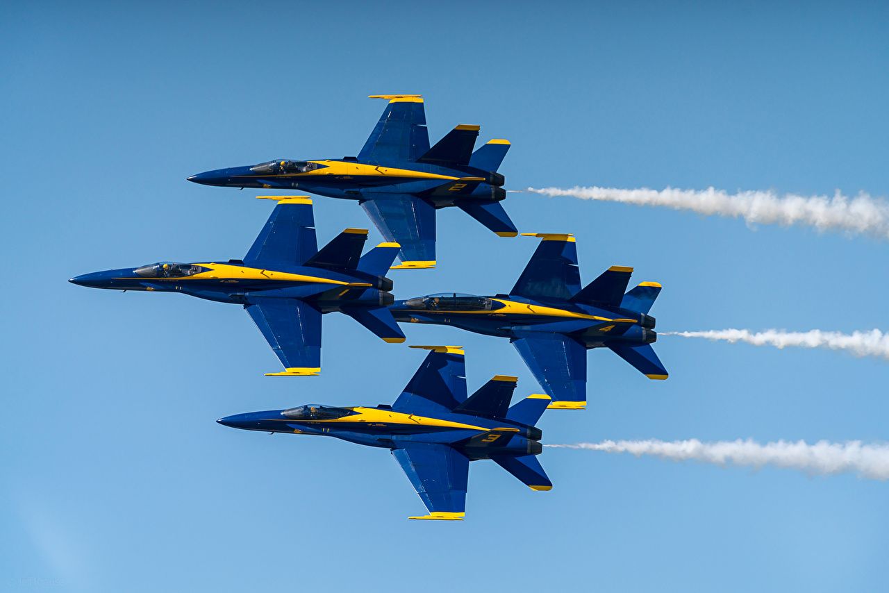 Blue Angels caccia FA-18 formazione, 1280x854 720p, Lenovo Legion