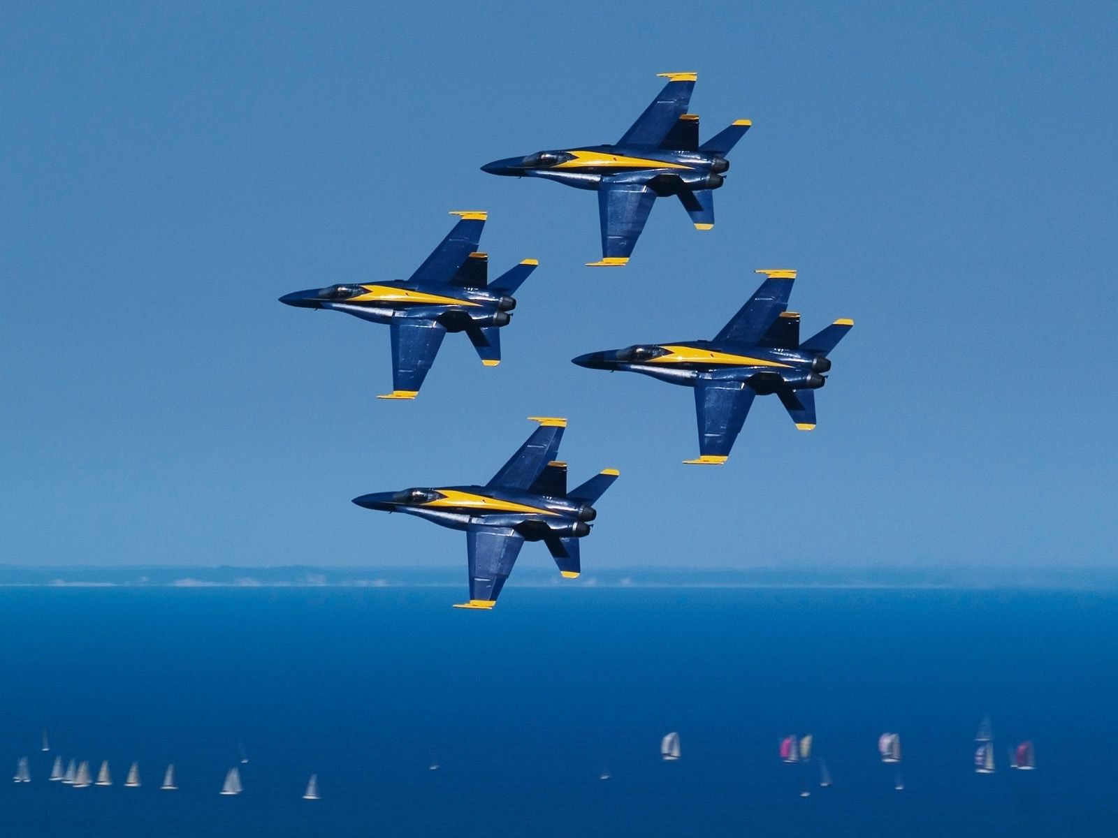 Jet Blue Angels in formazione, F/A-18, 1600x1200 HD, Laptop