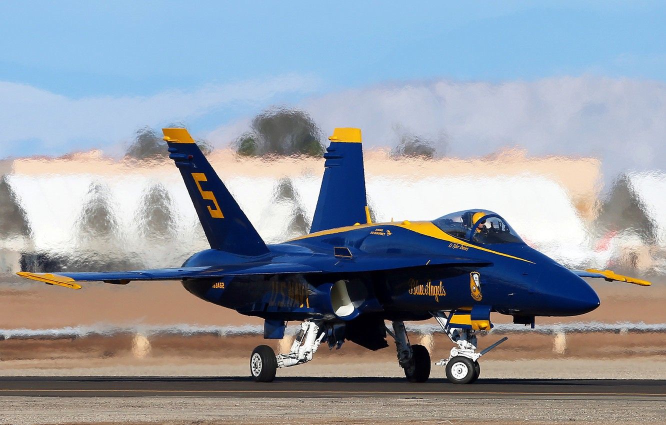 Jet Blue Angels F/A-18, 1332x850 HD, Notebook Gaming