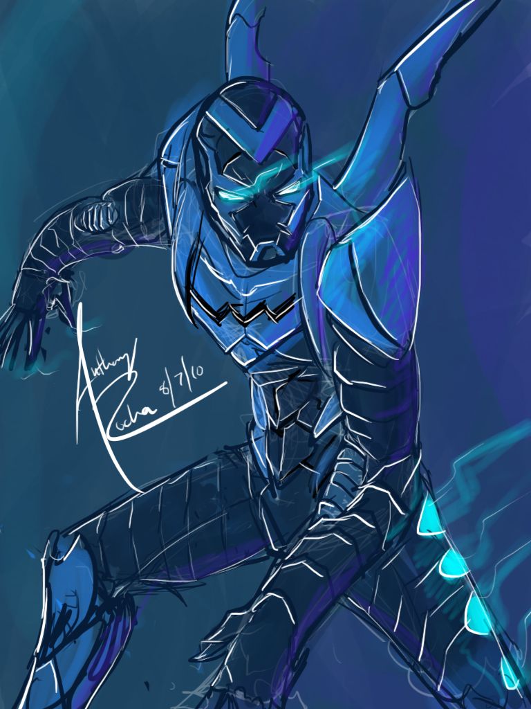 Blue Beetle in corridoio scuro, 1600x900 HD Ready, Desktop