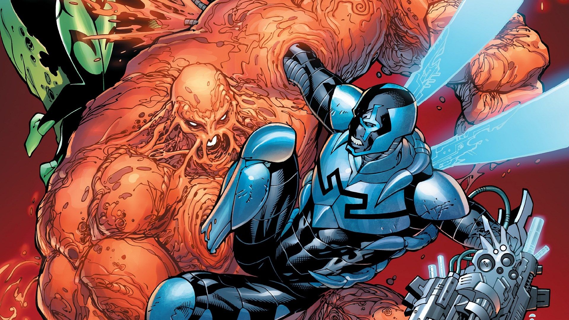 Blue Beetle contro mostro arancione, 1920x1080 Full HD, PC