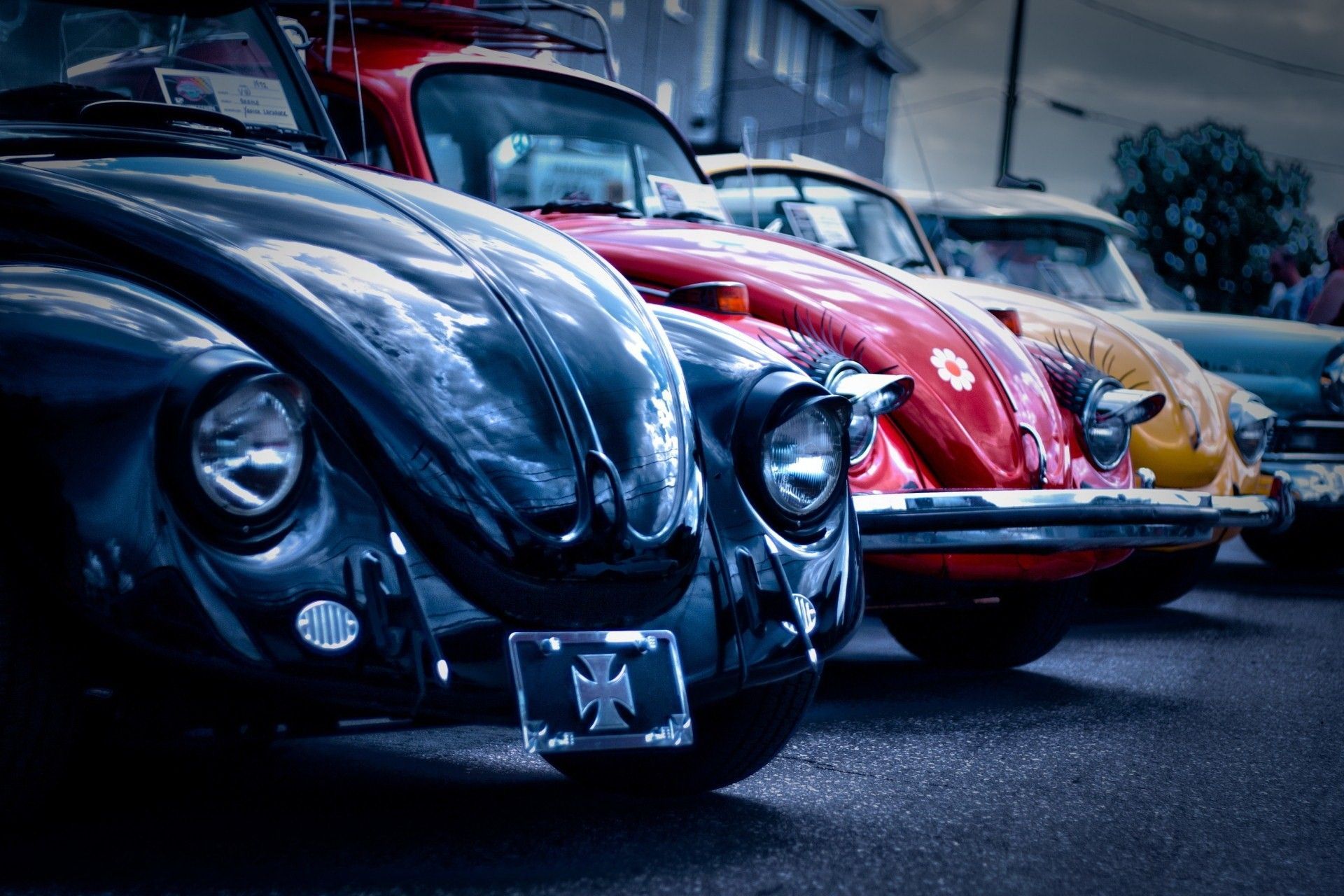 Volkswagen Beetle auto colorate, 1920x1280 Full HD+, Desktop
