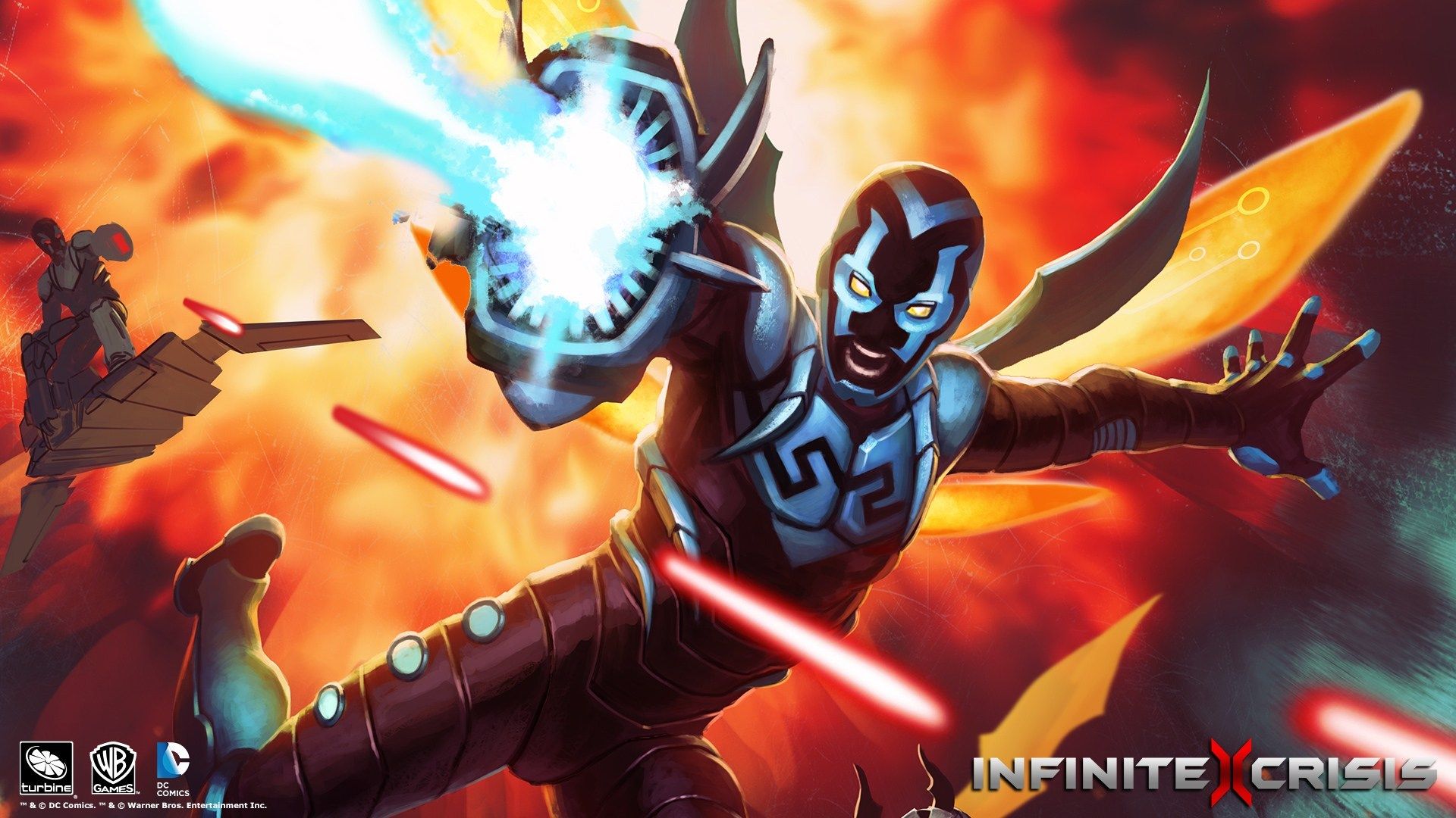 Blue Beetle su muro mattoni, 1920x1080 Full HD 1080p, PC Desktop