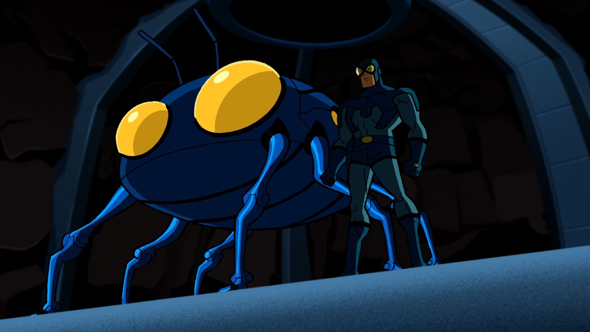 Blue Beetle logo arancione, 1366x768 HD, PC Desktop