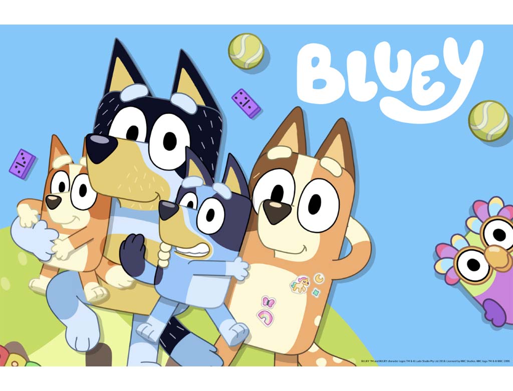 Personaggi Bluey famiglia cartoni, 1024x780 HD, Laptop