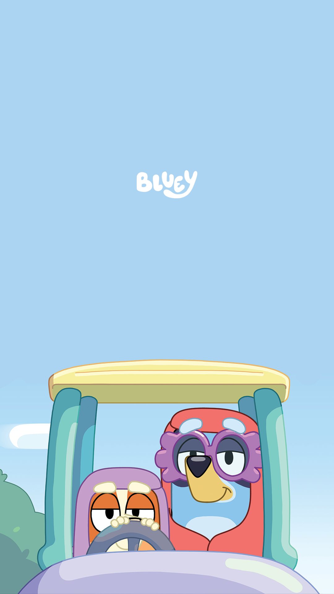Bluey nonne in auto, 1080x1920 Verticale, Telefono