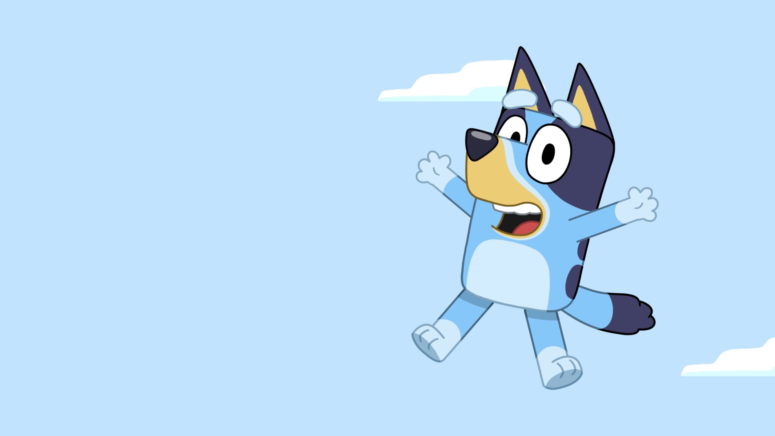 Bluey cane blu saltando, 2560x1440 2K, Desktop