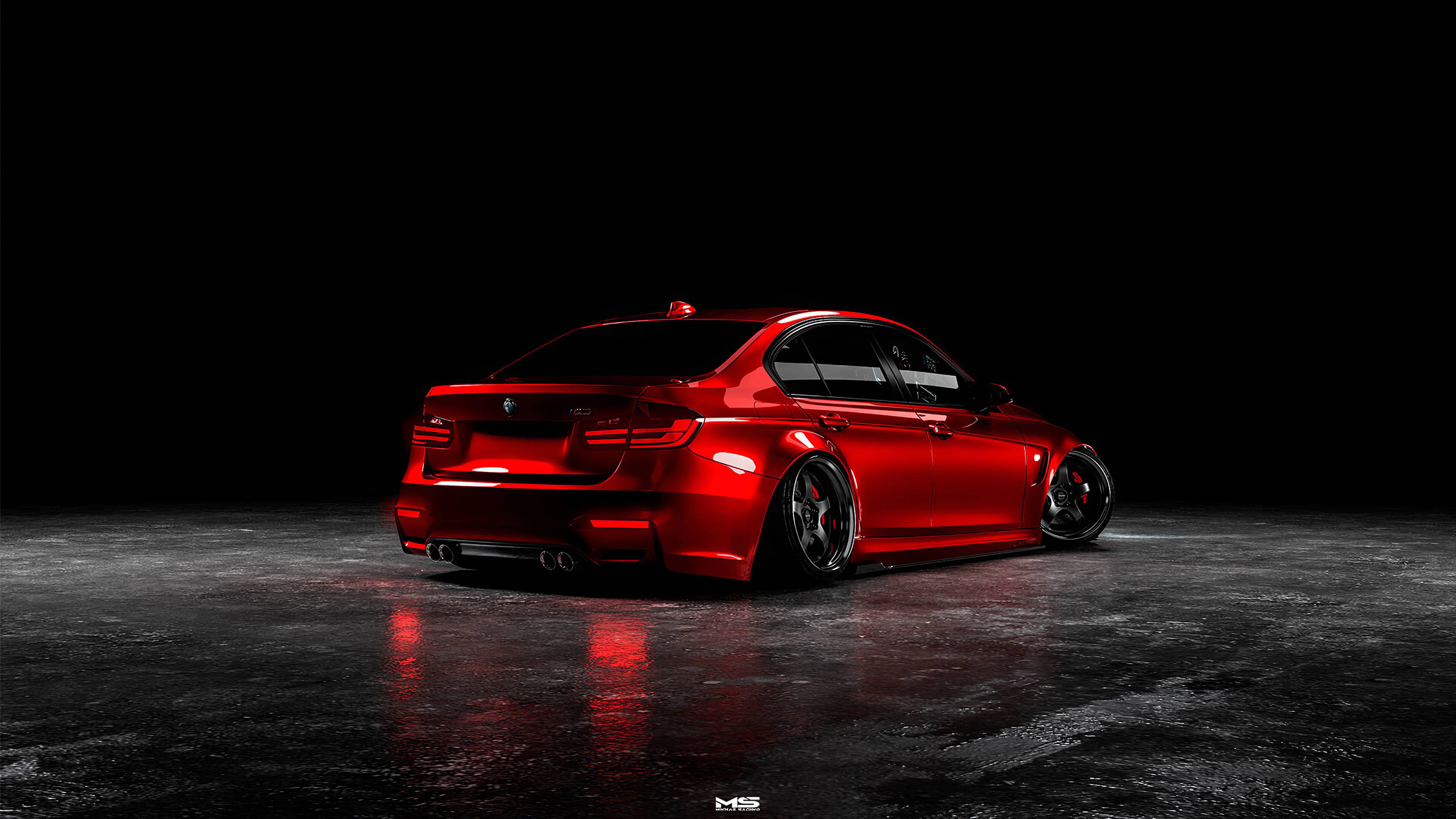 BMW M3 rossa retro, 3840x2160 UHD, PC 4K
