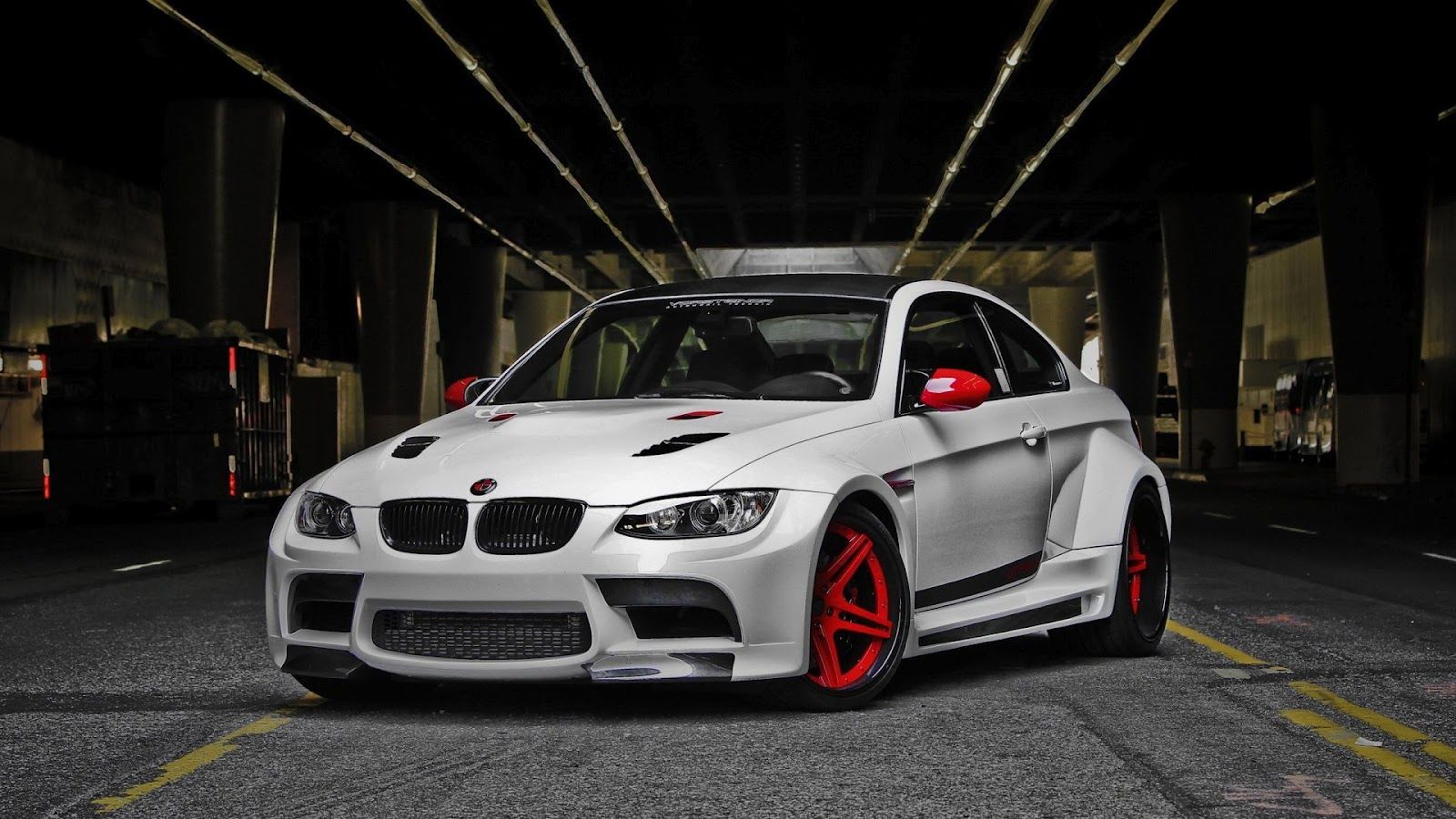 BMW M3 bianca tuning, 1600x900 HD, PC