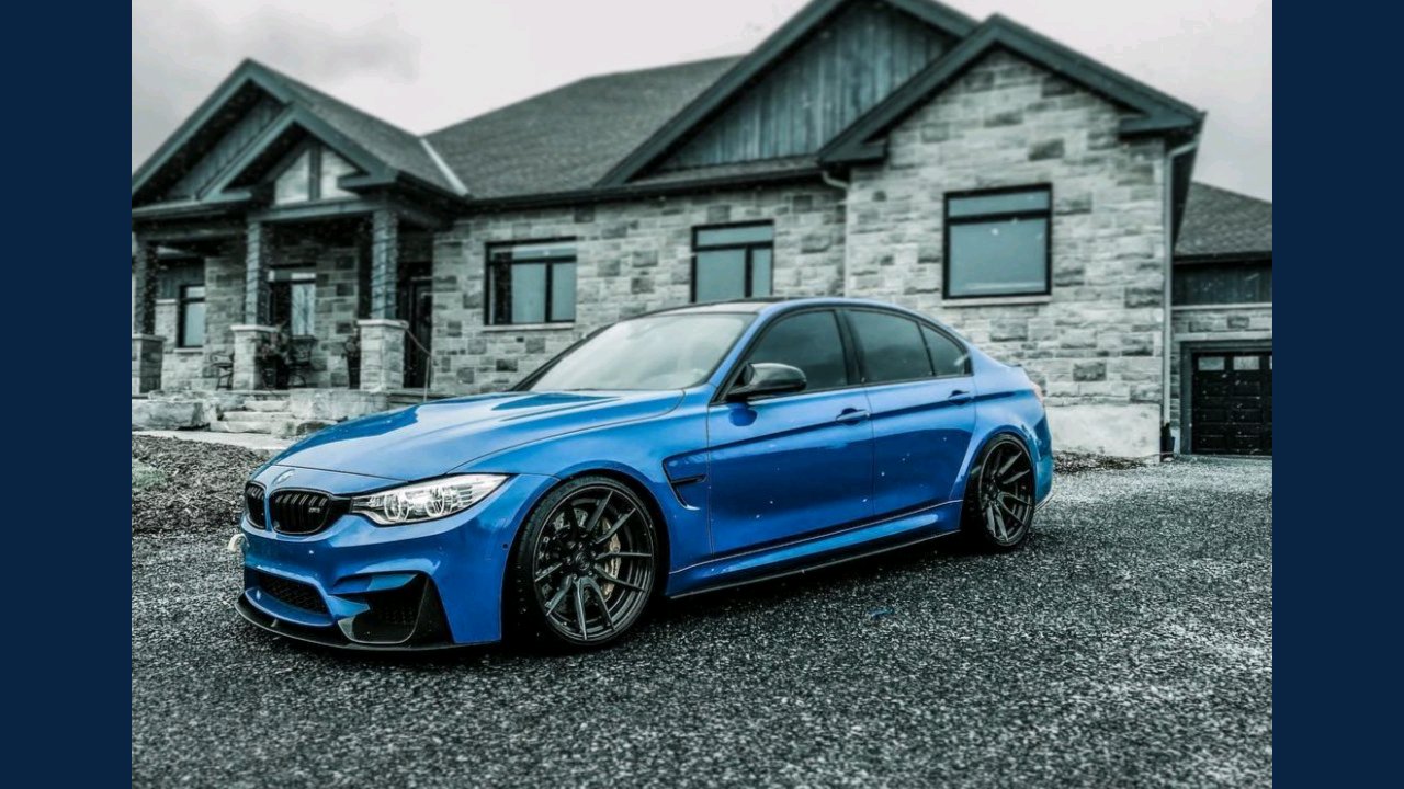 BMW M3 blu, casa, 1280x720 HD, PC Desktop