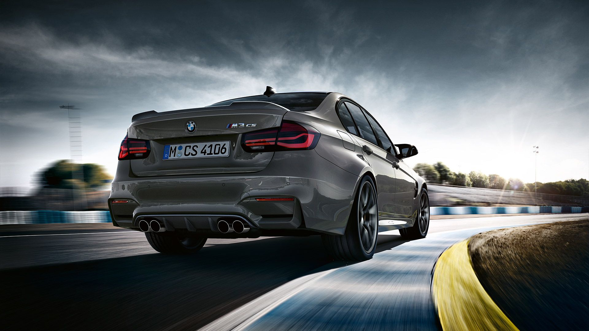 BMW M3 grigia su pista, 1920x1080 Full HD, PC Desktop