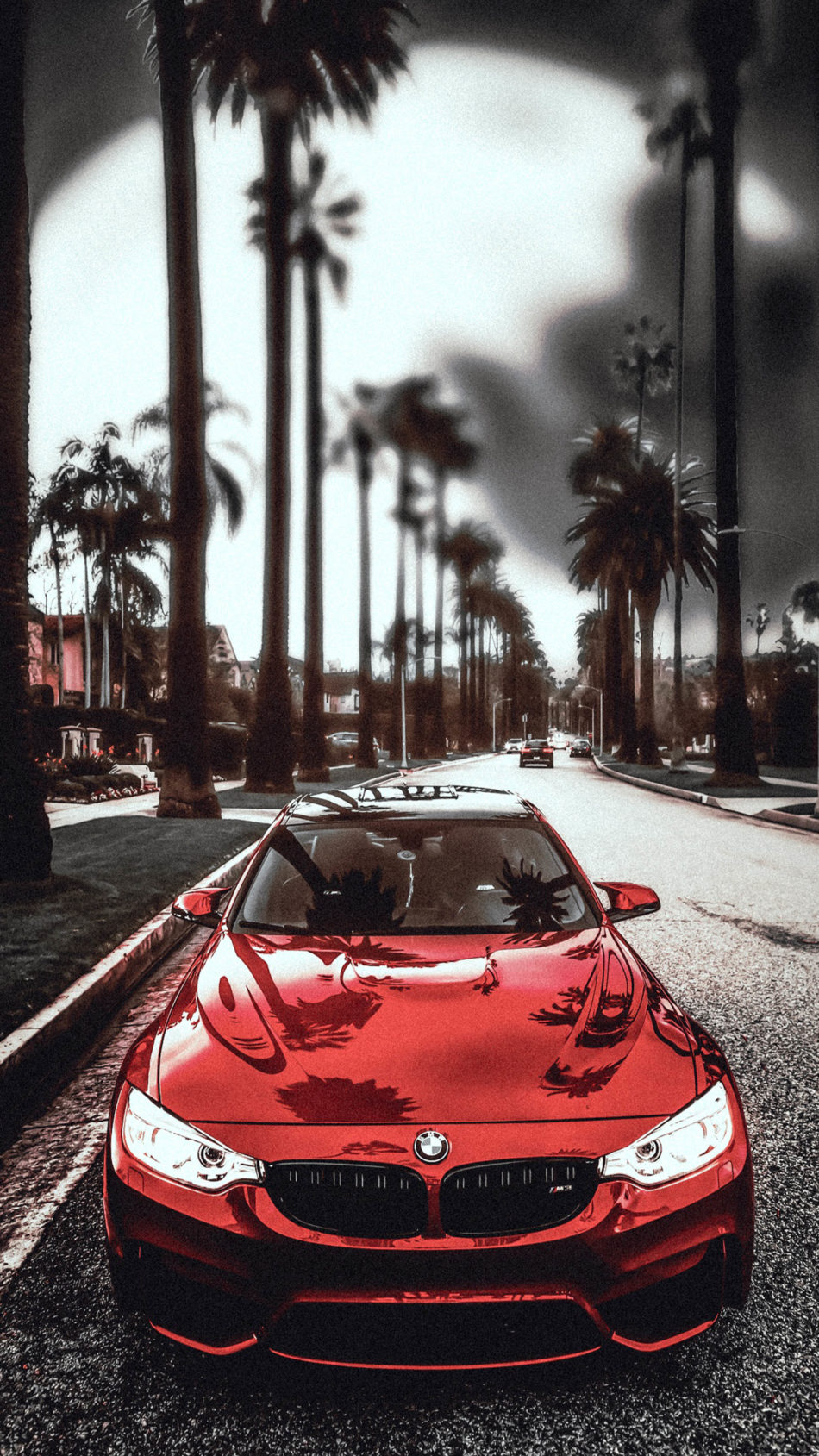 BMW M3 rossa strada palme, 950x1689 Verticale, Mobile