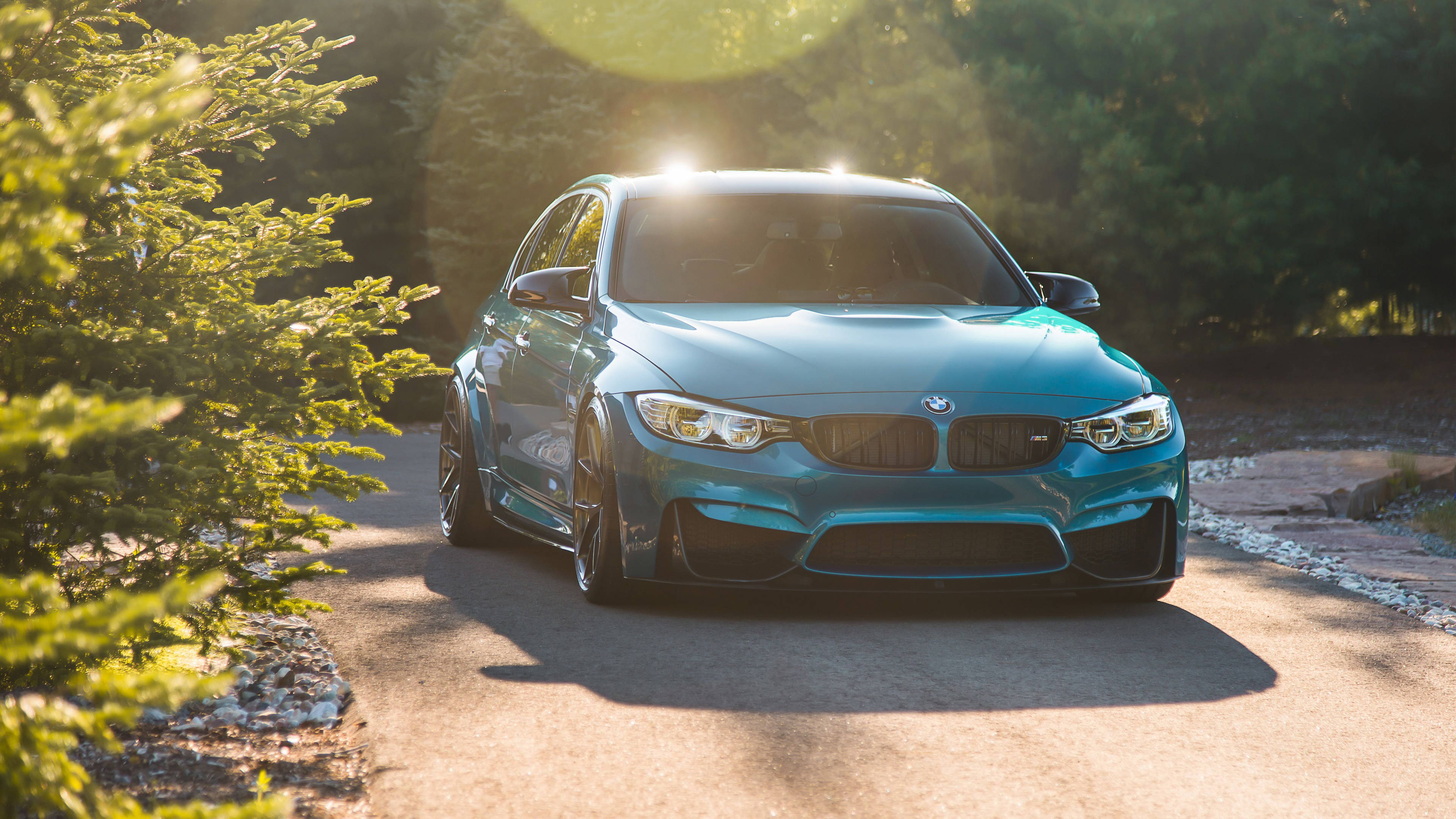 BMW M3 blu su strada, 3840x2160 UHD, Monitor 4K