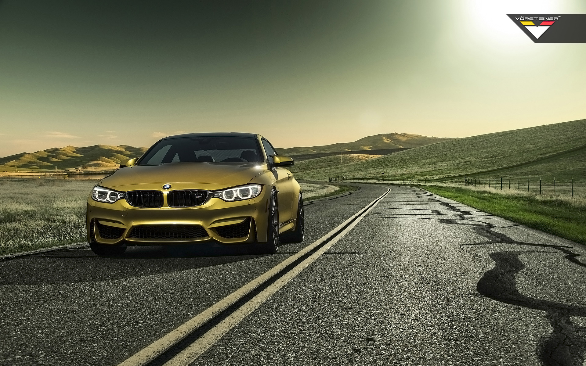 BMW M4 oro strada collinare, 1920x1200 Full HD+ WUXGA, PC