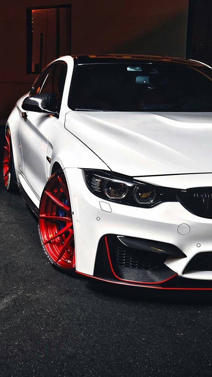 BMW M4 bianca cerchi rossi, 720x1280 Full HD Verticale, Smartphone