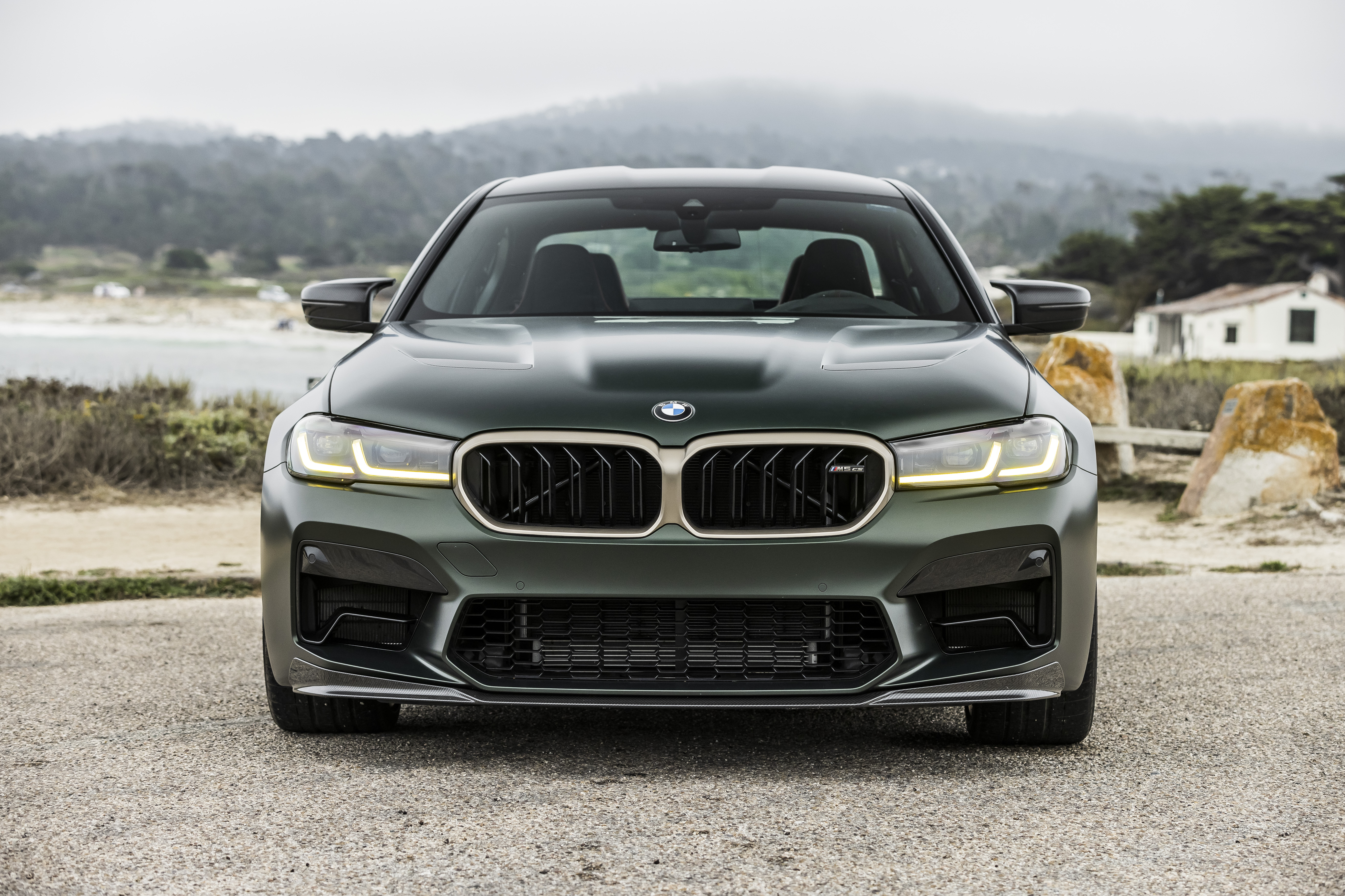 BMW M5 CS verde, 5500x3668 Ultra HD, Monitor 4K