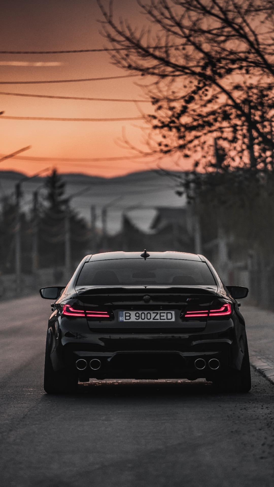 BMW M5 nera tramonto, 1080x1920 Full HD Verticale, Smartphone