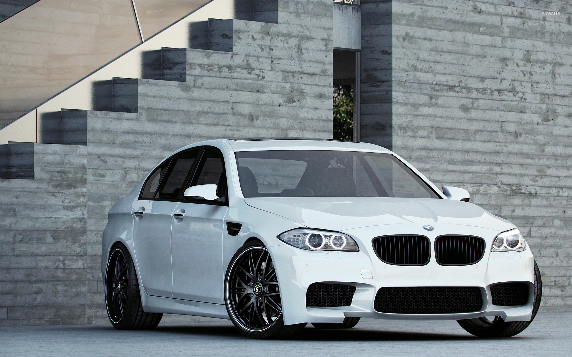 BMW M5 bianca vista frontale, 1920x1200 Full HD+, PC