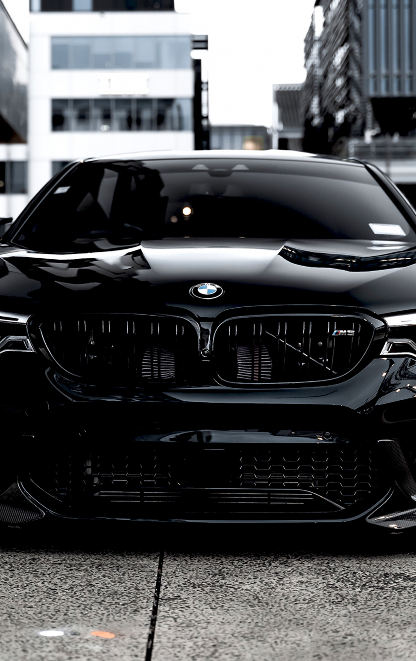 BMW M5 nera vista frontale, 840x1336 Full HD Verticale, Smartphone