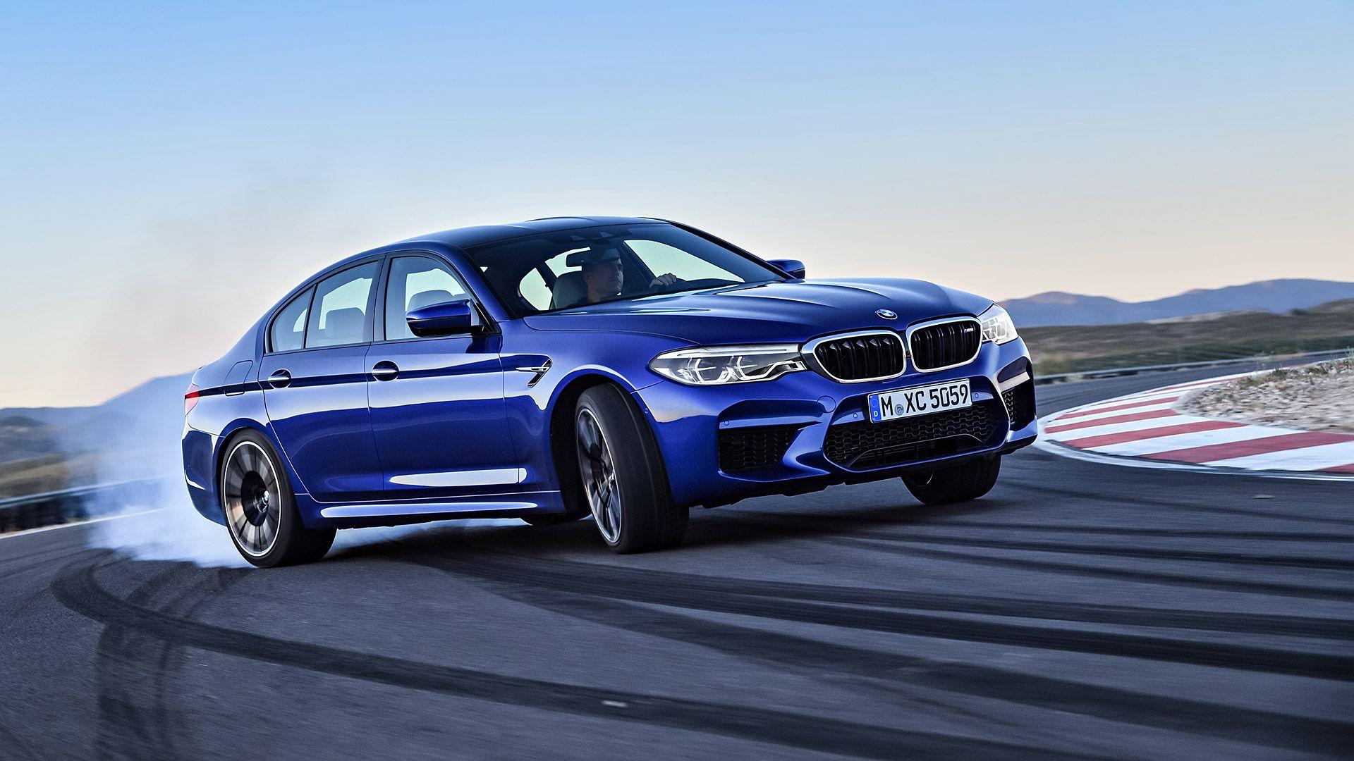 BMW M5 blu in pista, 1920x1080 Full HD, PC Desktop