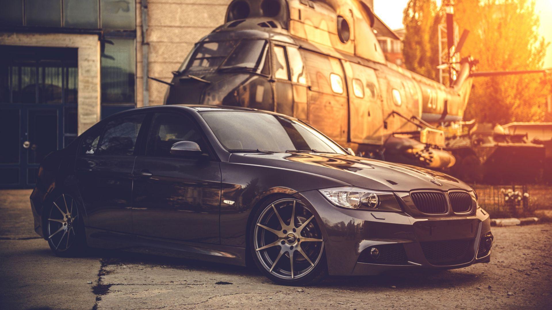 BMW E90 nera elicottero, 1920x1080 Full HD 1080p, Lenovo Legion