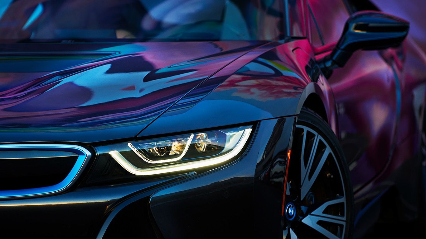 BMW auto sportiva viola blu, 1366x768 720p, HP Laptop