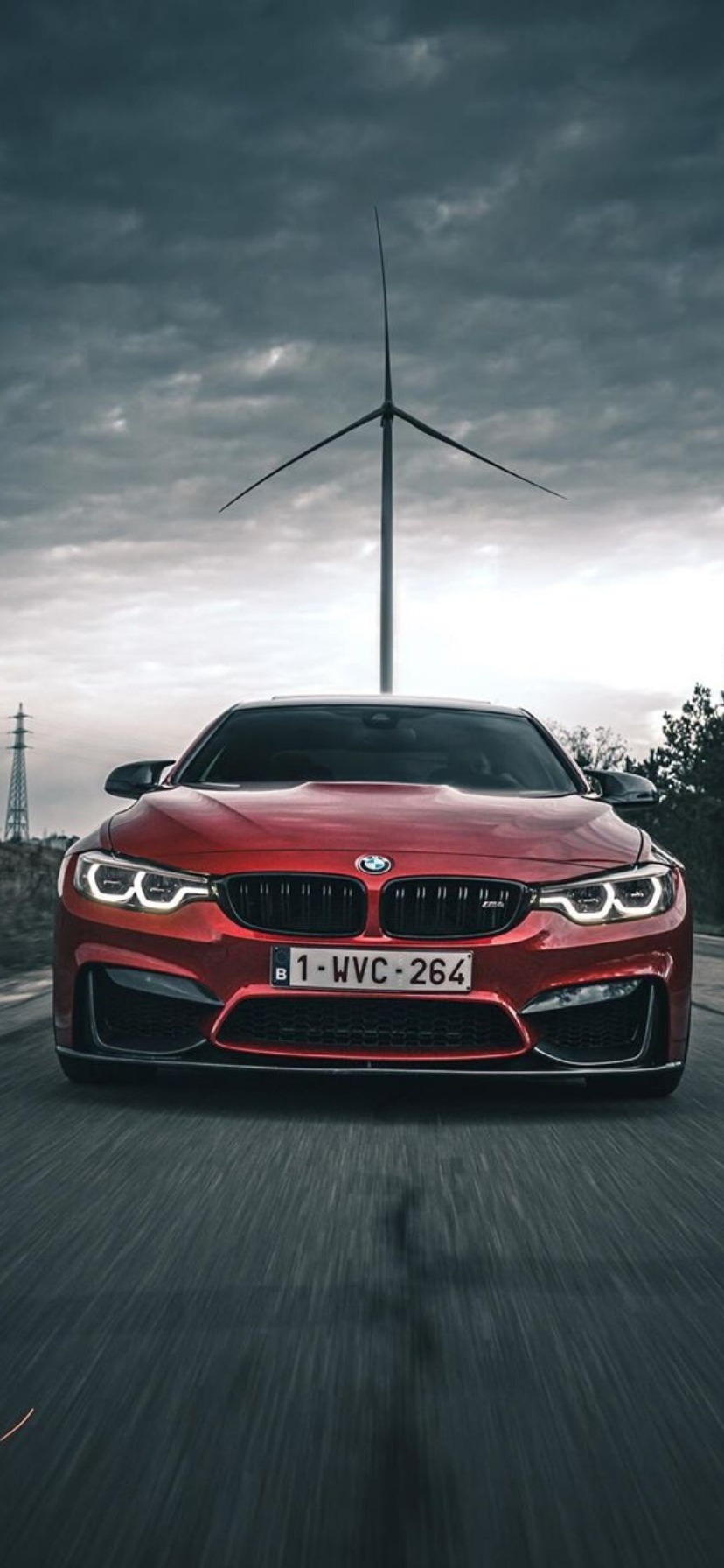BMW M4 rossa strada, 828x1792 Full HD Verticale, iPhone